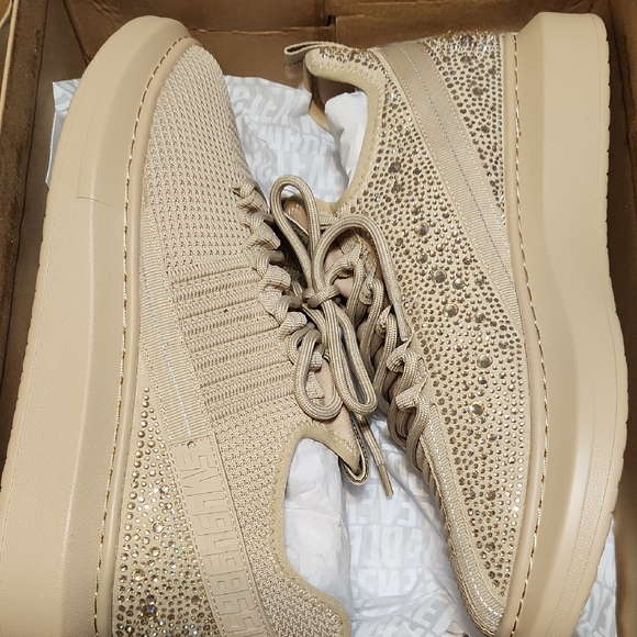 Steve Madden Shoes - Steve Madden Tan Embellished Sneakers